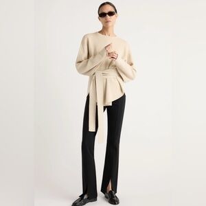 Modern Citizen cream Nara front tie sweater